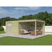 26 % Discount! Gartenhütten Modell QBS-Line 9,00 m² + 300 cm Anbau 24m² Unkategorisiert online kaufen