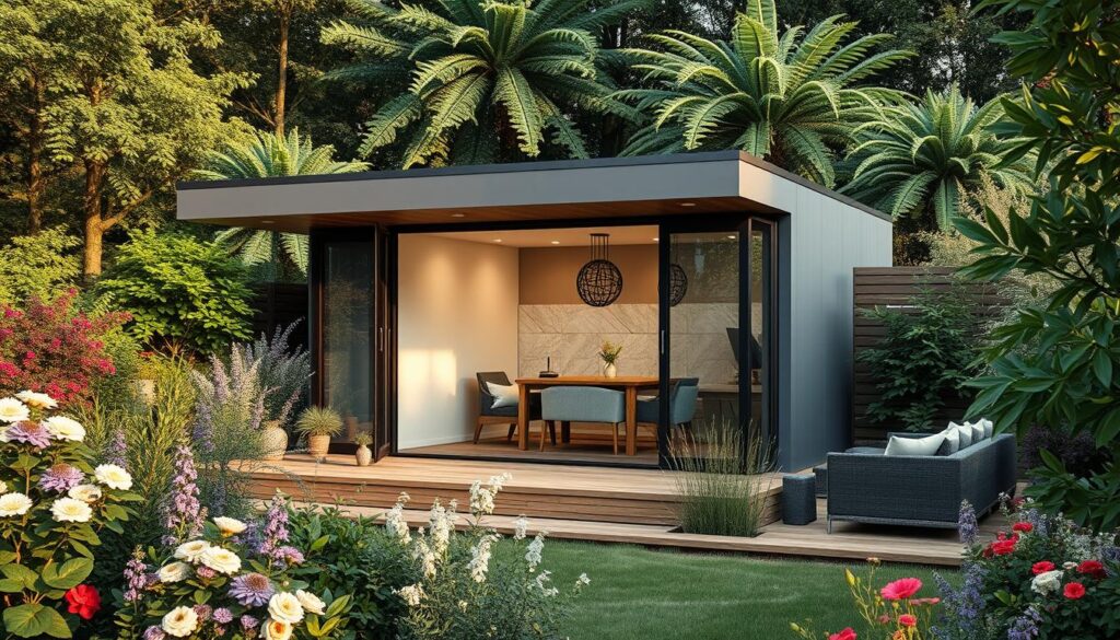 Modernes Gartenhäuschen Außenbereich