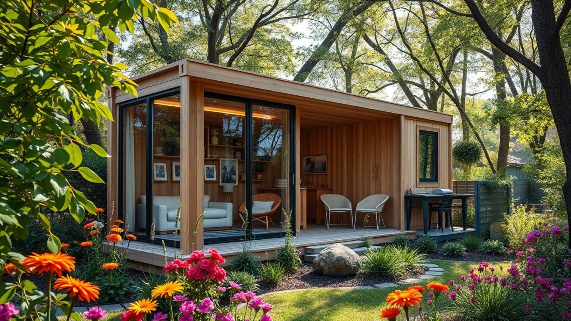 Containerhaus aus Holz für den Garten