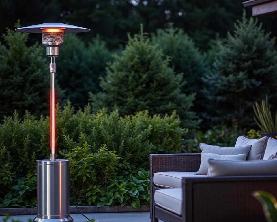 Elektrische Terrassenheizung im Garten