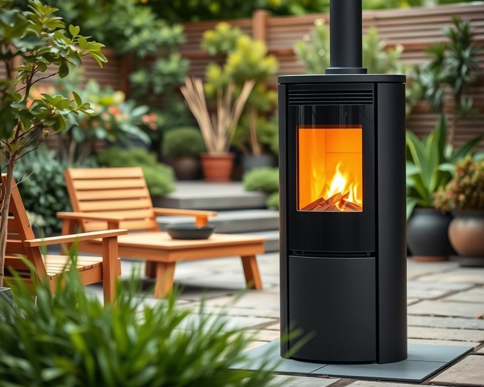 Nachhaltige Gartenheizung Pelletofen