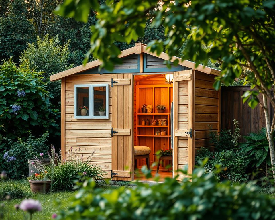 Gartenhütte Material