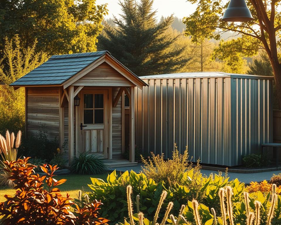 ist ein Gartenhaus aus Metall oder Holz besser?