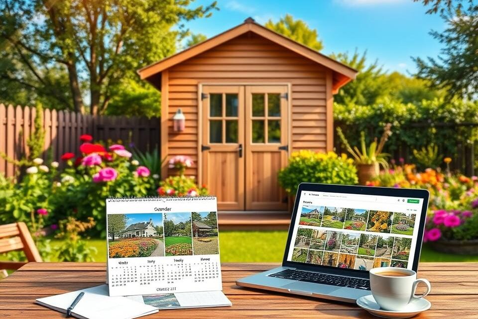 Fotokalender mit Motiven rund um die eigene Gartenhütte