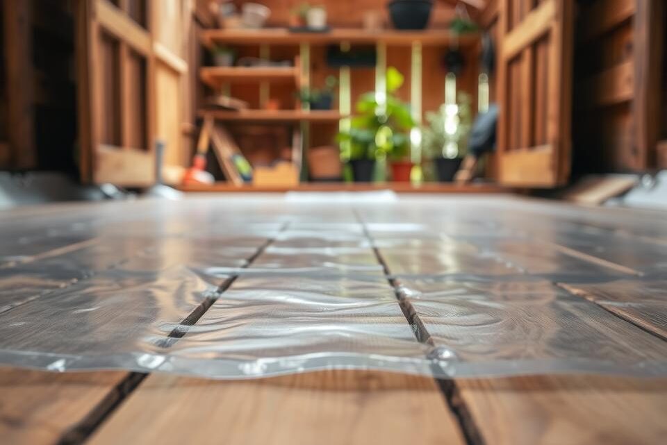 Feuchtigkeitssperre für den Boden einer Holz-Gartenhütte