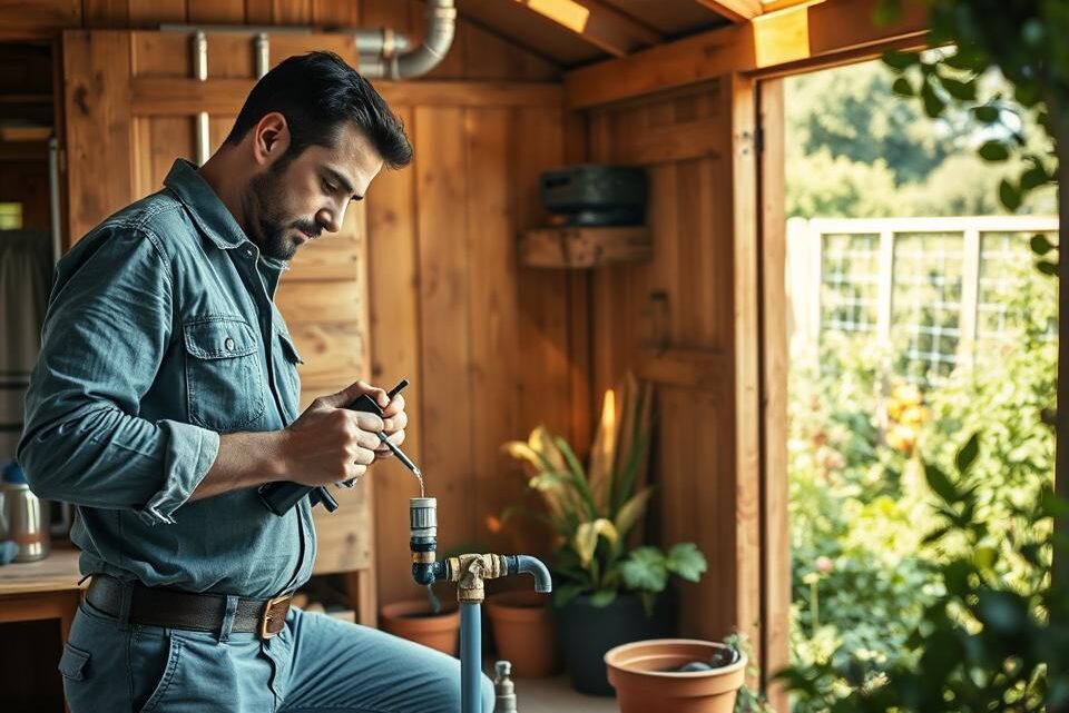 Wasseranschluss in Gartenhütte installieren