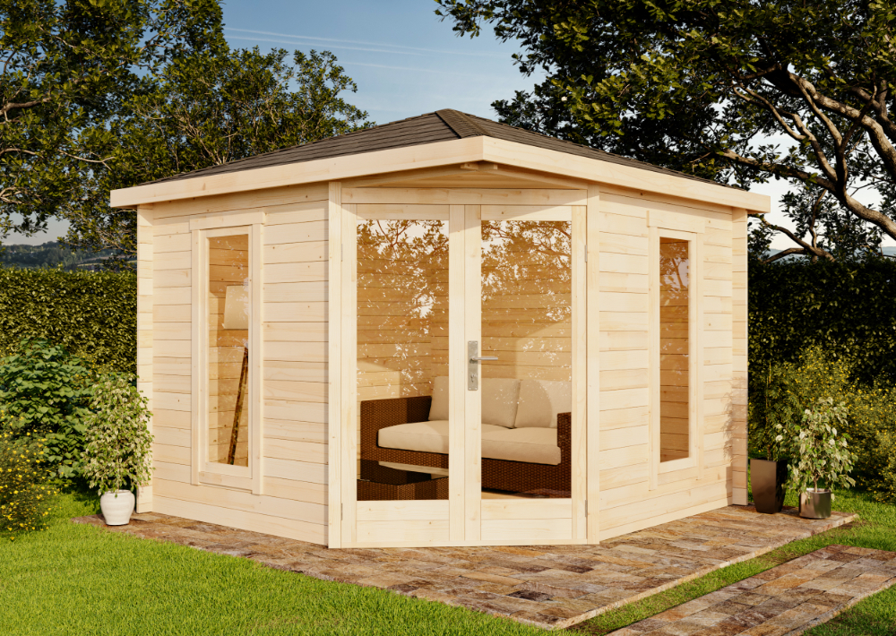 16% reduziert! 5-Eck Gartenhaus Liwa Compact 9m²