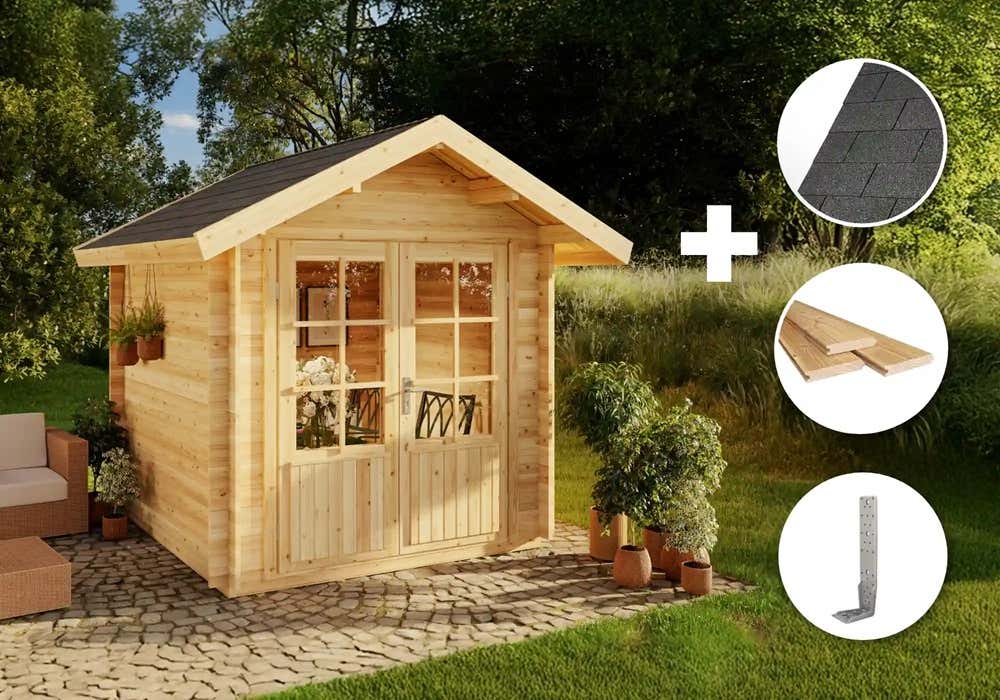 ECO Set - Gartenhaus Palma - imprägniert 9m²