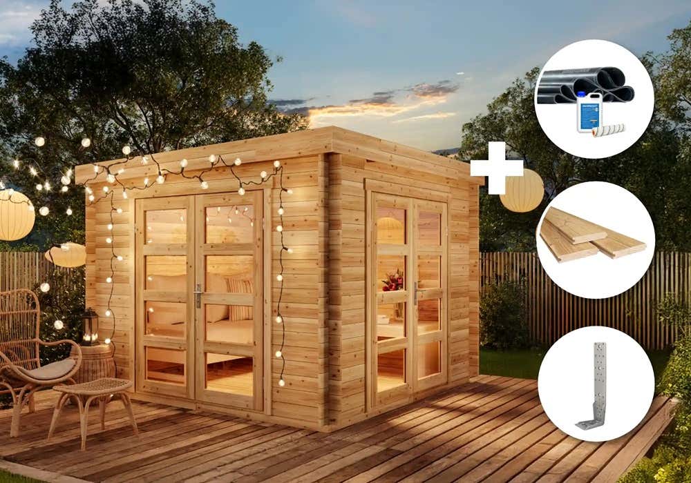 ECO Set - Gartenhaus Paloma Beach 9m²