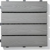 38 % Discount! WPC Terrassenfliese Holzoptik Grau Set 1 m²