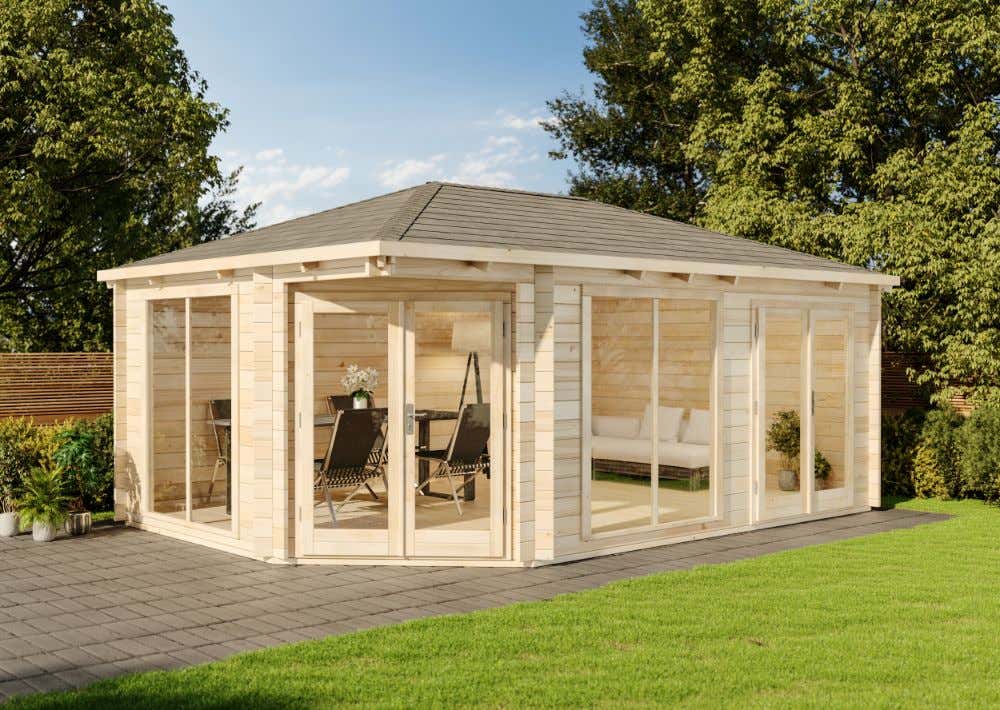 15% reduziert! 5-Eck Gartenhaus Julia 24m²