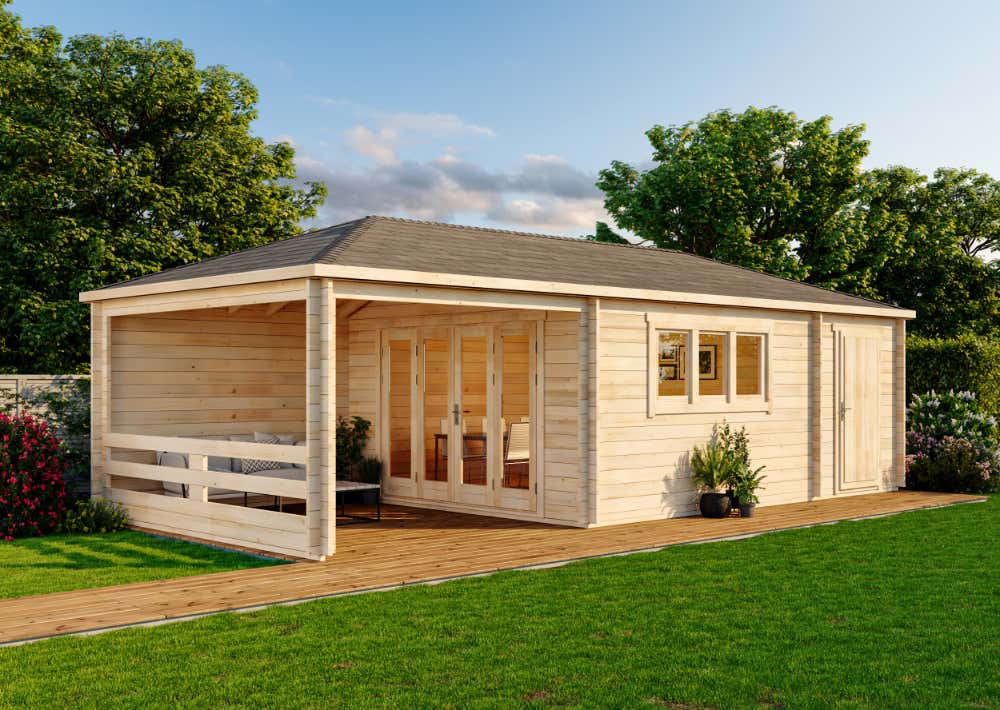 Gartenhaus Montana mit Anbau 36m²