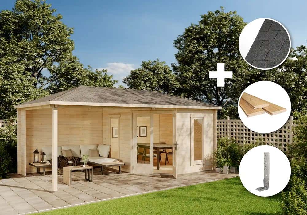 ECO Set - 5-Eck Gartenhaus Liwa 18m²