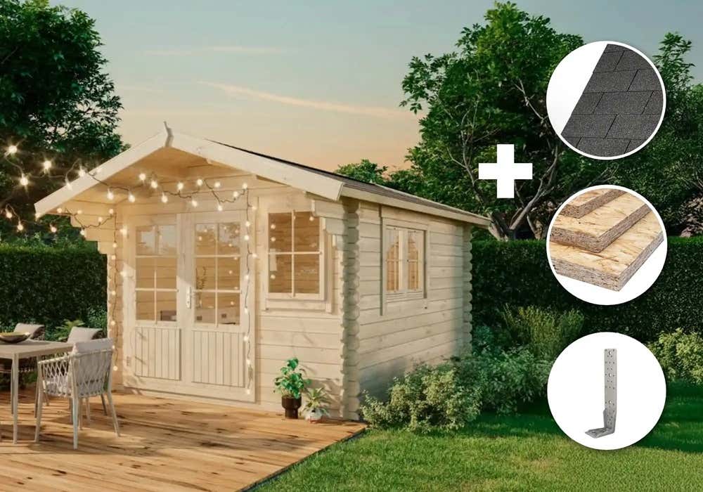 ECO Set - Gartenhaus Gabriel 300 x 400 cm - imprägniert 12m²