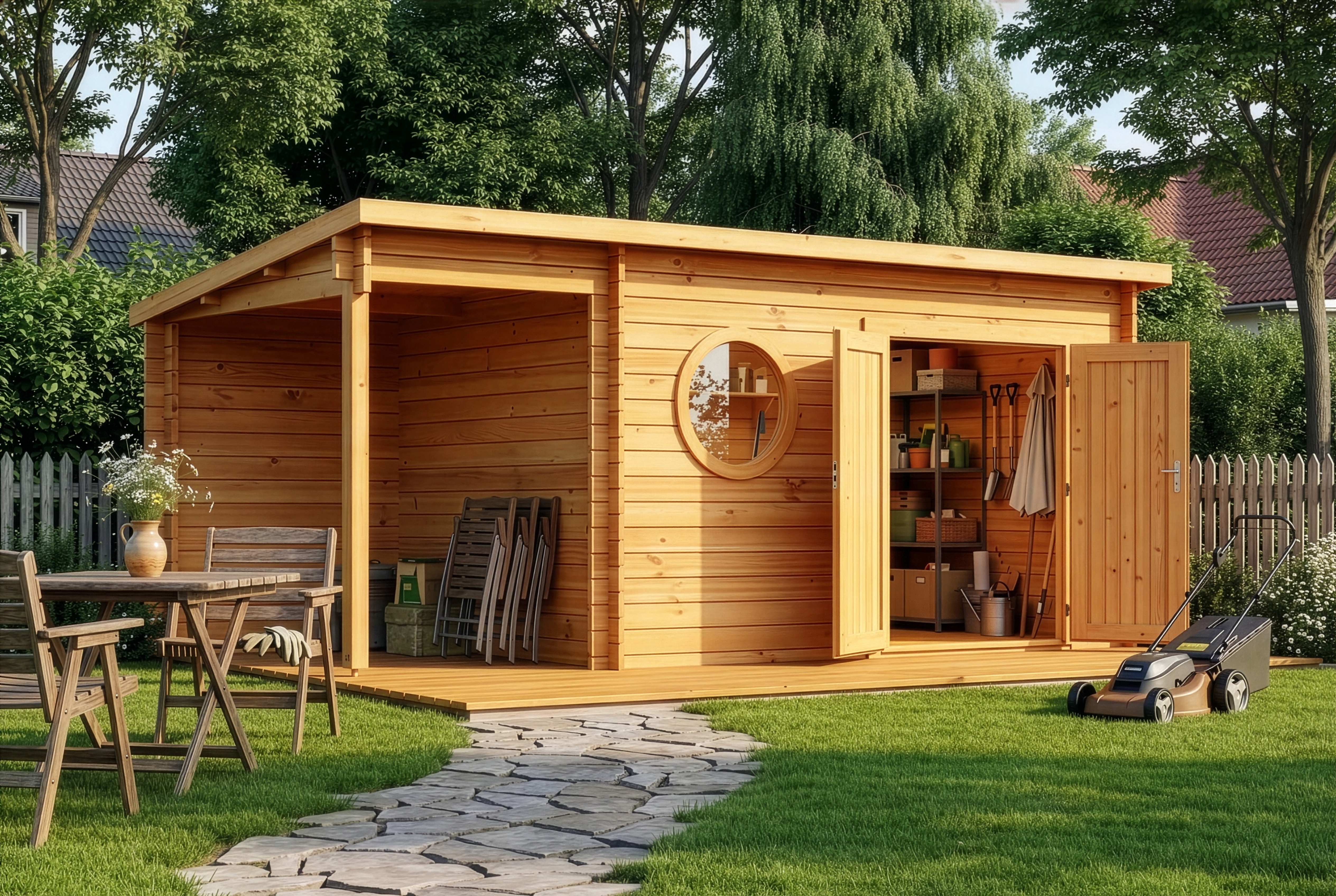 21% reduziert! Gartenhaus Maria Rondo C 10m²