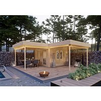 26 % Discount! Fjordholz Flachdach Gartenhütten Modell Holda 28 36m²