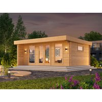 23 % Discount! Fjordholz Flachdach Gartenhütten Modell Kubi 28 24m²