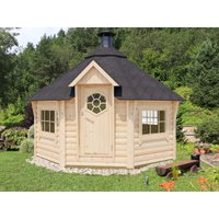 26 % Discount! Fjordholz 8-Eck Grillkota Modell Lasse 12,0m² DeLu 12m²