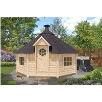 26 % Discount! Fjordholz 8-Eck Grillkota Modell Lasse 17,0m² DeLu 20m²