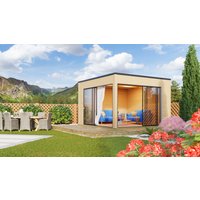 26 % Discount! Fjordholz Gartenhütten Modell Q-BIC Alu 70 B 16m²