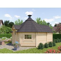 26 % Discount! Fjordholz Grillkota mit Anbau Modell Ida 17+4m² 24m²