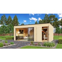 26 % Discount! Fjordholz Gartenhütten Modell Q-BIC Alu 70 H 24m²