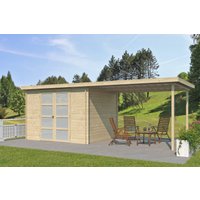 26 % Discount! Gerätehaus Modell Umea 7,38 m² + 300 cm Anbau 28m²
