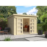 26 % Discount! Pultdach Gartenhütten Modell Ella 28-C mit Schiebetü 9m²
