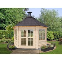 26 % Discount! Fjordholz 6-Eck Grillpavillon Modell Hannes 9,0 m² 9m²