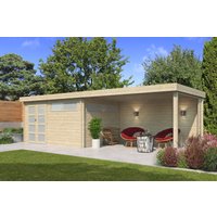 26 % Discount! Flachdach Gartenhütten Modell Nelo 44 B mit 400 cm A 32m²