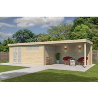 26 % Discount! Flachdach Gartenhütten Modell Nelo 44 D mit 400 cm A 28m²