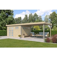 26 % Discount! Gartenhütten Alu-Line Modell Kasuko-M mit Anbau 32m²