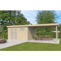 26 % Discount! Gartenhütten Alu-Line Modell Kasuko-L mit Anbau 32m²