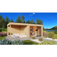 26 % Discount! Fjordholz Gartenhütten Modell Q-BIC Alu 44 A + SD 24m²