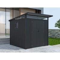 34 % Discount! Metall Gerätehaus Modell Skylight 4,45 m² Anthrazi 4m²
