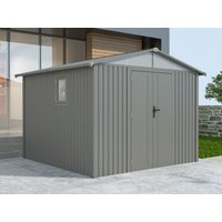 42 % Discount! Metall Gerätehaus Modell Trend 7,56 m² Alu Grau 6m²