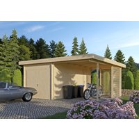 26 % Discount! Fjordholz Holzgarage mit Carport Modell Gettorf 44