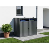 25 % Discount! StarLine 2er Mülltonnenbox Modell Cubi Metall 240