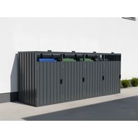 26 % Discount! StarLine 4er Mülltonnenbox Modell Cubi Metall 240