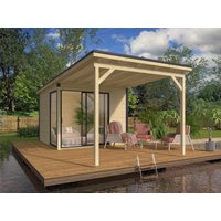 26 % Discount! Fjordholz Gartenhütten Modell Amrum-1 mit Vordach 9m²