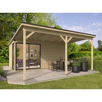 26 % Discount! Fjordholz Gartenhütten Modell Amrum-5 mit Vordach 20m²