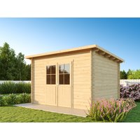 26 % Discount! Fjordholz Pultdach Gartenhütten Modell Ezra 4D natur 9m²