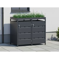28 % Discount! StarLine 2er Mülltonnenbox Stabilo mit Pflanzdach