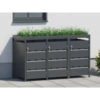 26 % Discount! StarLine 3er Mülltonnenbox Stabilo mit Pflanzdach