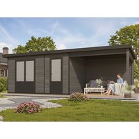 26 % Discount! WPC Gartenhütten Modell Style DeLuxe 2-Raum mit Loun 18m²