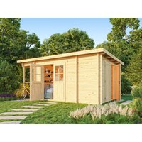 26 % Discount! Fjordholz Pultdach Gartenhütten Modell Ezra 3K / nat 12m²