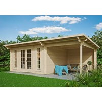 26 % Discount! Fjordholz Gartenhütten Modell Jacob 44 C mit Seitend 28m²